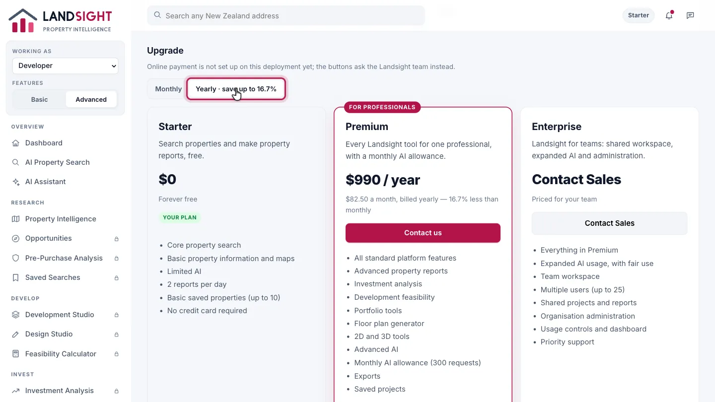 Step 4: Monthly or yearly. Choose Monthly or Yearly, and the prices change to match.